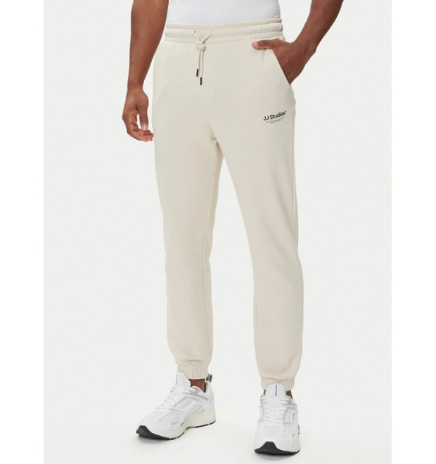 JACK & JONES tepláky Relaxed Fit béžové
