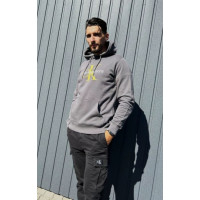 Mikina s kapucňou Calvin Klein sivá Mikina s kapucňou Calvin Klein sivá