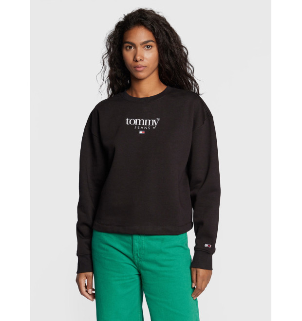 Čierna dámska mikina bez kapucne Tommy Hilfiger Čierna dámska mikina bez kapucne Tommy Hilfiger