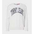 Tommy Hilfiger pánsky pletený sveter s logom sivý Tommy Hilfiger pánsky pletený sveter s logom sivý