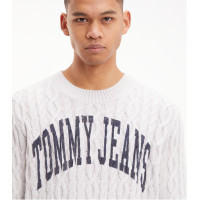 Tommy Hilfiger pánsky pletený sveter s logom sivý Tommy Hilfiger pánsky pletený sveter s logom sivý
