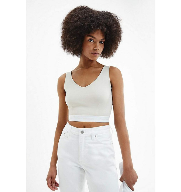 Béžový Crop Top Calvin Klein