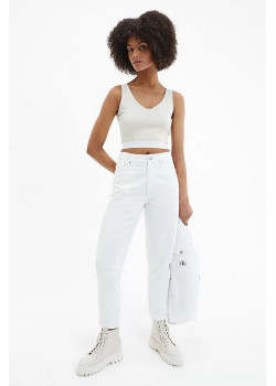 Béžový Crop Top Calvin Klein