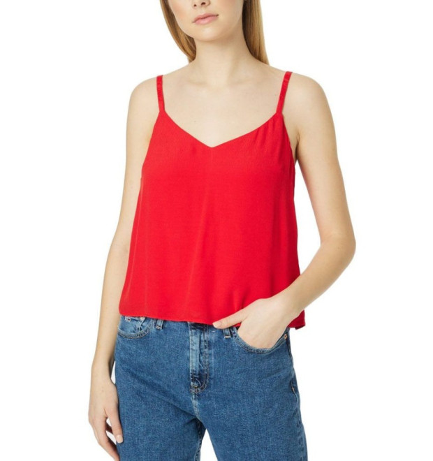 Tommy Jeans dámsky Cami top essential červený Tommy Jeans dámsky Cami top essential červený