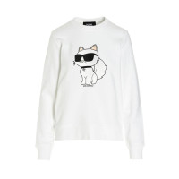 Biela mikina Karl Lagerfeld bez kapucne Biela mikina Karl Lagerfeld bez kapucne