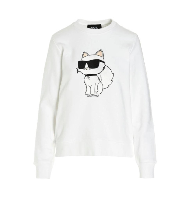 Biela mikina Karl Lagerfeld bez kapucne Biela mikina Karl Lagerfeld bez kapucne