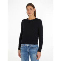 Tommy Jeans dámsky pulóver s malým logom čierny Tommy Jeans dámsky pulóver s malým logom čierny