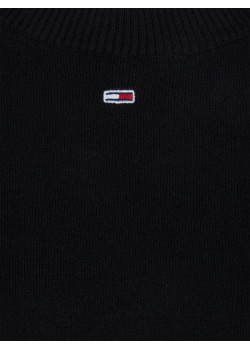 Tommy Jeans dámsky pulóver s malým logom čierny