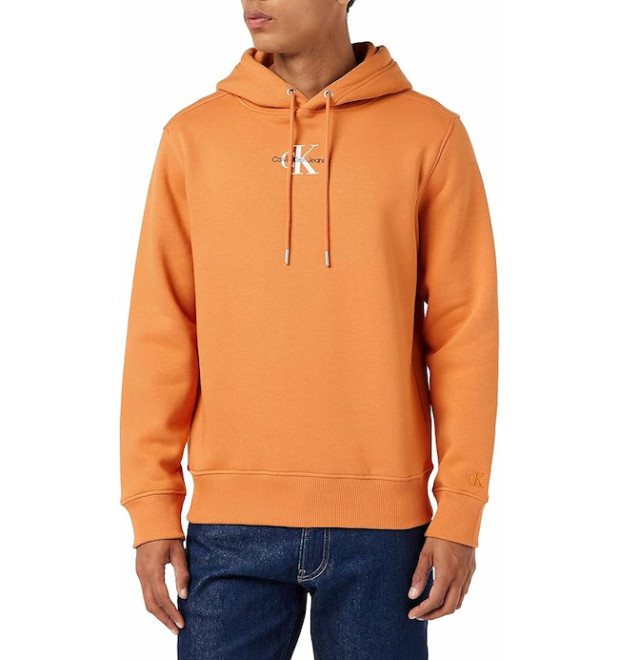 Calvin Klein pánska mikina s kapucňou oranžová