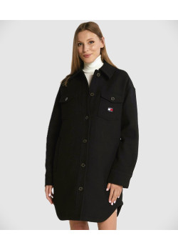 Tommy Hilfiger dámsky kabát v štýle košele čierny