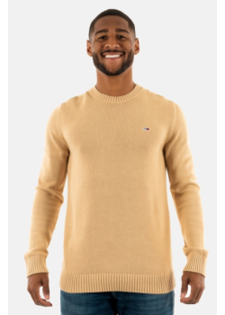 Tommy Jeans pánsky úpletový pulóver béžový