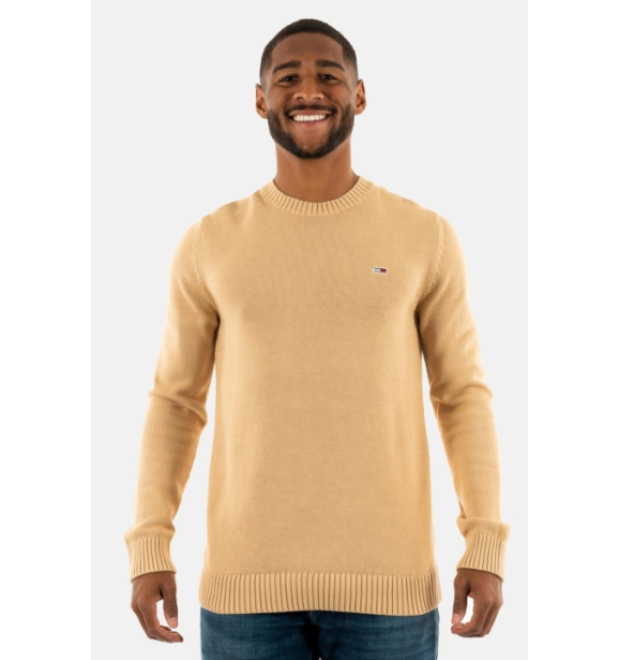 Tommy Jeans pánsky úpletový pulóver béžový Tommy Jeans pánsky úpletový pulóver béžový