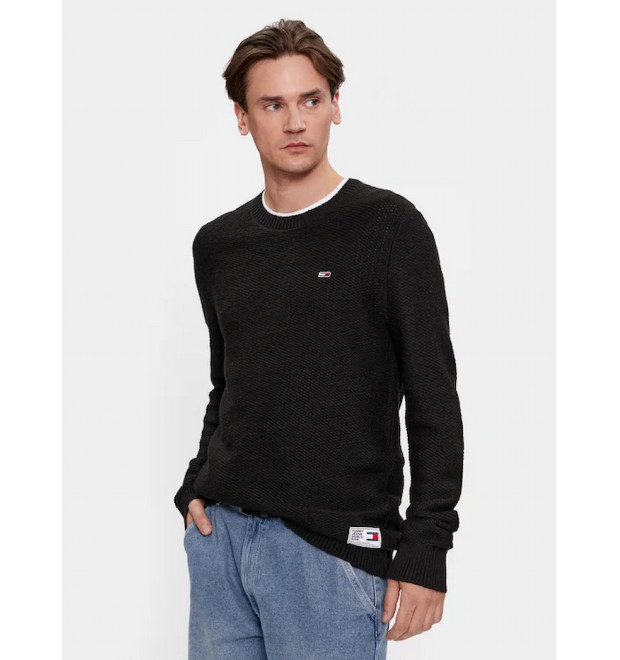 Pánsky čierny pulóver Tommy Jeans Pánsky čierny pulóver Tommy Jeans