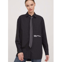 Čierna dámska košeľa oversize Karl Lagerfeld Čierna dámska košeľa oversize Karl Lagerfeld