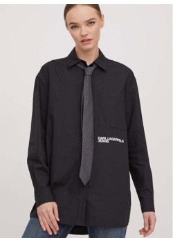 Čierna dámska košeľa oversize Karl Lagerfeld