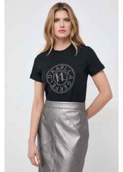 Dámske tričko Karl Lagerfeld s krátkym rukávom čierne