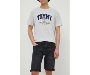 Pánske čierne rifľové slim kraťasy Tommy Hilfiger