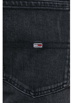 Pánske čierne rifľové slim kraťasy Tommy Hilfiger