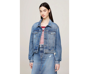 Slim Cropped Denim Trucker džínsová bunda