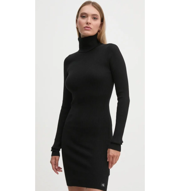 Dámske šaty Calvin Klein Jeans v čiernej farbe Dámske šaty Calvin Klein Jeans v čiernej farbe