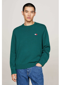 Tommy Jeans pánsky sveter tmavozelený