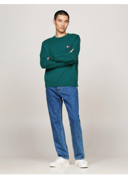 Tommy Jeans pánsky sveter tmavozelený