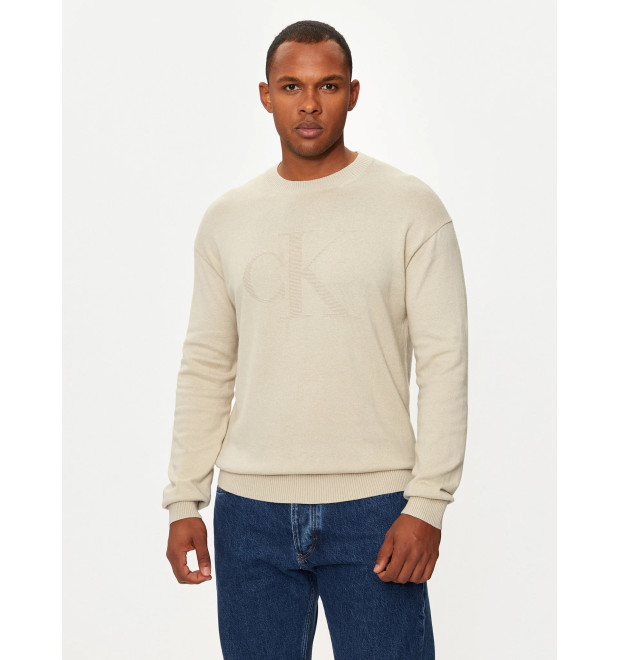 Calvin Klein Jeans Intrasia pánsky sveter béžový Calvin Klein Jeans Intrasia pánsky sveter béžový