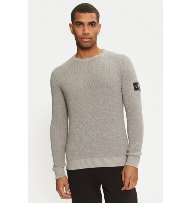 Pánsky pulóver Calvin Klein Jeans v sivej farbe Pánsky pulóver Calvin Klein Jeans v sivej farbe
