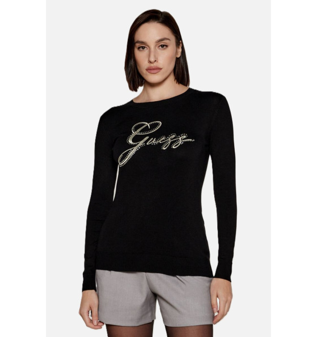 Guess SliM Fit pulóver čierny