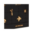 Love Moschino malá kabelka s klopou čierna Love Moschino malá kabelka s klopou čierna