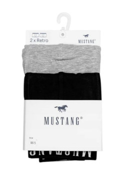 Mustang boxerky 2-pack čierna/sivá