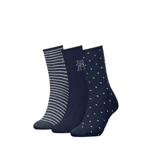 Dámske ponožky Tommy Hilfiger 3-Pack modré