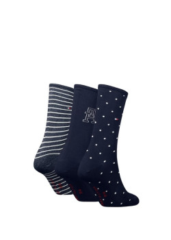 Dámske ponožky Tommy Hilfiger 3-Pack modré