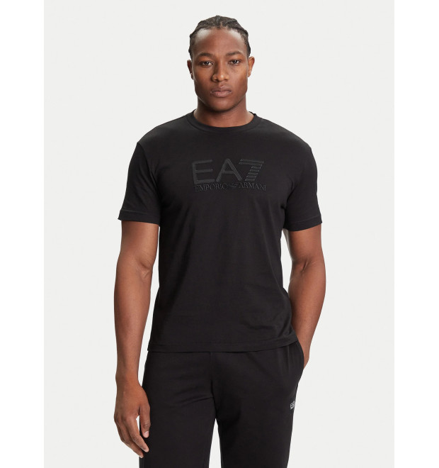 EA7 Emporio Armani pánske tričko s  vyšívaným čiernym logom čierna