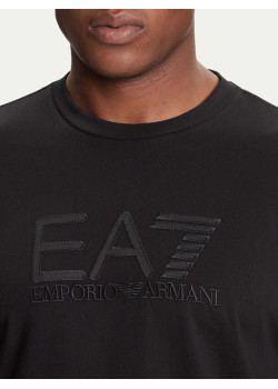 EA7 Emporio Armani pánske tričko s  vyšívaným čiernym logom čierna