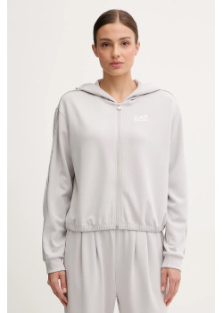 EA7 Emporio Armani dámska mikina s nášivkou sivá