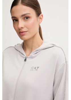 EA7 Emporio Armani dámska mikina s nášivkou sivá