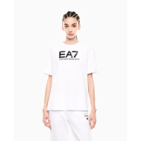 EA7 Emporio Armani dámske tričko s flitrami biela