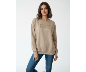 EA7 Emporio Armani dámska mikina s trblietavým logom béžová