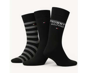 Tommy Hilfiger pánske dlhé ponožky 3Pack čierne