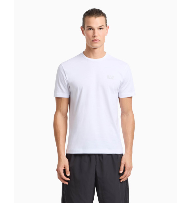 EA7 Emporio Armani pánske tričko s logom biele EA7 Emporio Armani pánske tričko s logom biele