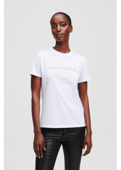 Karl Lagerfeld dámske tričko Commercial Logo biele