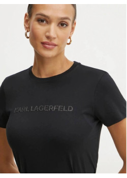 Karl Lagerfeld dámske tričko Commercial Logo čierne