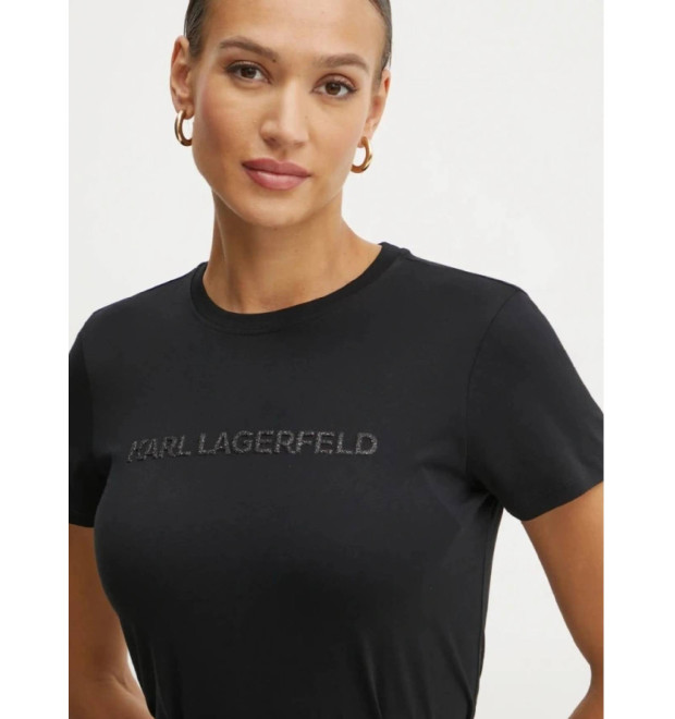 Karl Lagerfeld dámske tričko Commercial Logo čierne Karl Lagerfeld dámske tričko Commercial Logo čierne