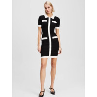 Karl Lagerfeld polo šaty s kontrastom čierne Karl Lagerfeld polo šaty s kontrastom čierne