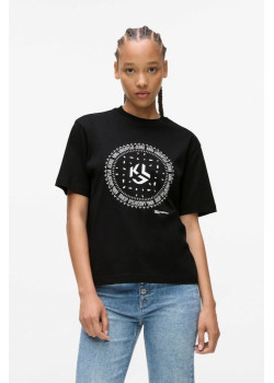 Karl Lagerfeld Jeans dámske tričko Bandana Logo čierne