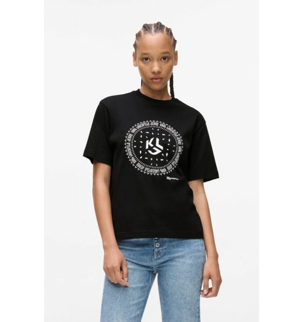Karl Lagerfeld Jeans dámske tričko Bandana Logo čierne Karl Lagerfeld Jeans dámske tričko Bandana Logo čierne