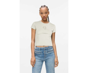 Karl Lagerfeld Jeans Studded dámske tričko béžové