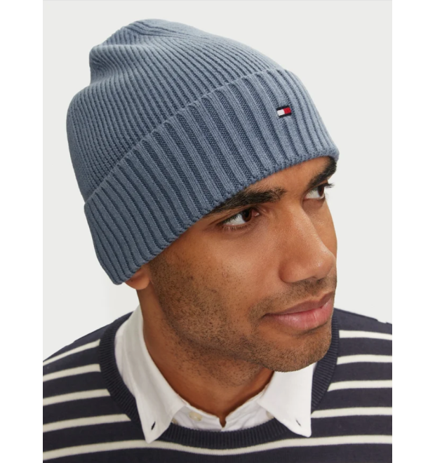 Čiapka Tommy Hilfiger v modrej farbe Čiapka Tommy Hilfiger v modrej farbe