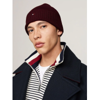 Čiapka Tommy Hilfiger v bordovej farbe Čiapka Tommy Hilfiger v bordovej farbe